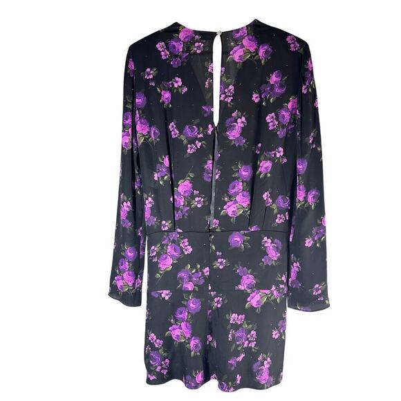 Magda Butrym Dark Floral Printed Silk Pesaro Mini Dress Size US 6 UK 10 FR 38 - Picture 3 of 14